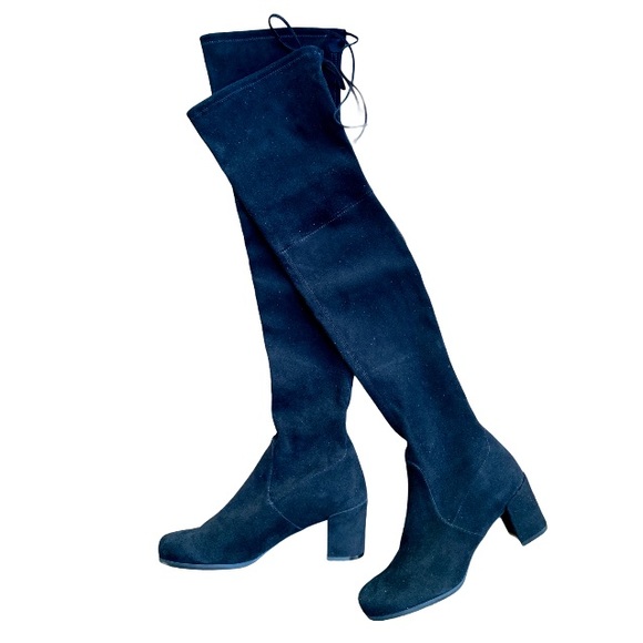 STUART WEITZMAN Hinterland Black Suede OTK Boot - Picture 3 of 6